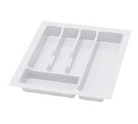 Range Couvert - Rangement et Organisation de Cuisine de la Couverts de Table - Pratique Range Couverts pour Tiroir 45cm - Universal Organisateur Tiroir Cuisine - Rangement Couvert - 380x430mm Blanc