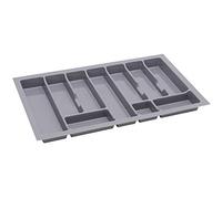 Range Couvert - Rangement et Organisation de Cuisine de la Couverts de Table - Pratique Range Couverts pour Tiroir 80cm - Universal Organisateur Tiroir Cuisine - Rangement Couvert - 730x430mm Argent