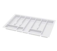 Range Couvert - Rangement et Organisation de Cuisine de la Couverts de Table - Pratique Range Couverts pour Tiroir 80cm - Universal Organisateur Tiroir Cuisine - Rangement Couvert - 730x430mm Blanc