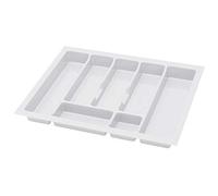 Range Couvert - Rangement et Organisation de Cuisine de la Couverts de Table - Pratique Range Couverts pour Tiroir 60cm - Universal Organisateur Tiroir Cuisine - Rangement Couvert - 530x430mm Blanc