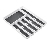Range Couverts 6 Cases Blanc/Gris Bi-Matière 40 x 32,5 x 5 cm - Rayen