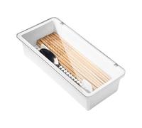 Range-Couverts Couvercle - Plateau Organisateur Égouttoir, Conteneur Cuisine Transparent, Rangement Argenterie, Accessoire Pratique | Organisateur Tiroir Avec Design Empilable Et Facile À Nett