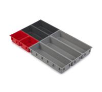 Range-couverts DUO BLOX 851675, set de 7 pc, modulable, gris, plastique, Joseph Joseph