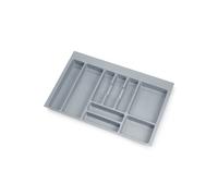 Emuca - Range-couverts Optima Universal - Recoupable 736x482 mm - Plastique gris - Pour tiroir 80 cm