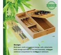 Range-couverts en bambou pour toute la famille - 38 x 23 x 5 cm