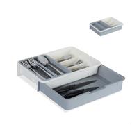 Relaxdays Range-couverts extensible pour tiroirs
