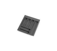 Emuca – Organisateur de couverts Optima 386×482 mm, 6 compartiments, module 45 cm, gris anthracite