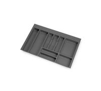 Emuca Organisateur de couverts Optima 736×482 mm – 9 compartiments, module 80 cm, gris anthracite