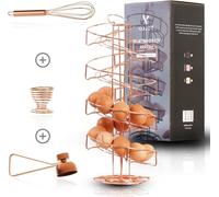 Range-œuf pour 36 œufs - Boîte de rangement pour œufs - Organisation de la cuisine - Rotatif et robuste - Largeur de 35 cm - Finition rose doré