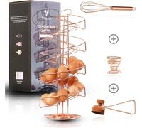 Range-œuf pour 36 œufs - Boîte de rangement pour œufs - Organisation de la cuisine - Rotatif et robuste - Largeur de 35 cm - Finition rose doré