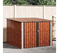 Range-vélos, abri métallique pour vélos de 215x206x157 cm, avec serrure et portes doublement fixées, idéal pour le jardin et la terrasse