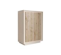Rangement 2 portes beige poudré façades aspect bois finition Cadiz piètement socle - AZONTO - ALTOBUY Beige