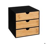 Rangement 3 tiroirs bambou ""Bava"" noir - 5five