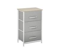 HOMCOM Commode en Tissu 3 Tiroirs Cadre en Métal 45 x 30 x 71 cm Gris | Chiffonnier, Meuble de Rangement Moderne, Patins Réglables, Commode Chambre Salon Entrée
