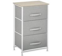 Commode - HOMCOM - 3 tiroirs en tissu - cadre en acier et MDF - 45 x 30 x 71 cm - gris foncé