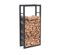 Rangement à bois en acier noir 125x60x25CM, rack pour bois de chauffage, range-bûches