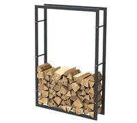 RANGEMENT A BOIS EN ACIER NOIR 15010025CM, RACK POUR BOIS DE CHAUFFAGE, RAN...