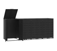 vidaXL Box pour poubelles 3 tonnes noir 207x79x117 cm acier