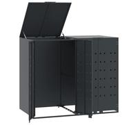 Rangement à roulettes pour poubelles pour 4 bacs anthracite