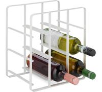 Rangement à vin - 9 bouteilles - Fer revêtu par poudre - Rangement vertical pour bouteilles de vin - Cuisine et bar - 30 x 27,5 x 20 cm - Blanc