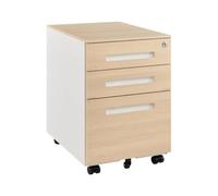 Rangement Bureau Caisson De Rangement Pour Bureau À Domicile - Meuble À 3 Tiroirs Avec Serrure, Caisson Mobile À Roulettes (se Glisse Sous Le Bureau), Meuble De Classement Vertical Sur Roulettes