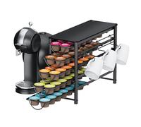 Rangement Capsules 5 Niveaux pour Dolce Gusto, Support Métal Grande Capacité 70 Capsules, Porte Dosettes Antidérapant pour Cuisine et Petit Espace Compatible K Cup