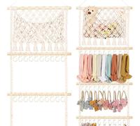Rangement de bandeaux pour cheveux | Support de capacité tissé bohème, organisateur pour filles accessoires de cheveux,Pour colliers bijoux filles famille maison chambre appartement armoire