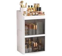 Rangement De Beauté - Polystyrène PP De 14 Pouces, Présentoir De Soins De La Peau, Trousse De Fournitures Cosmétiques | Organisateur De Comptoir De Salle De Bain, Support De Coiffeuse, L, Blanc