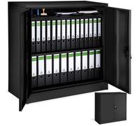 Rangement de bureau - TECTAKE - Armoire métallique de classement avec 2 étagères réglables à 2 clés, 90 x 40 x 90 cm - Noir