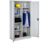 Rangement de bureau - TECTAKE - Armoire métallique de classement avec 6 casiers, en acier laqué, 90 x 40 x 180 cm - Gris