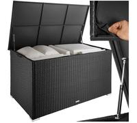 Rangement de jardin - TECTAKE - Coffre de jardin OSLO, grand volume 750 L, résine tressée UV, vérins gaz, 145x82,5x79,5 cm - Noir