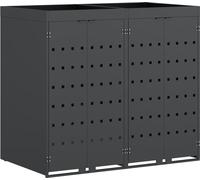 Rangement de poubelle à roulettes pour 2 poubelles Anthracite