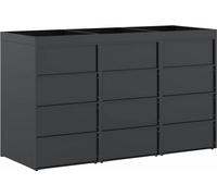 Rangement de poubelle à roulettes pour 3 poubelles Anthracite