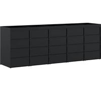 Rangement de poubelle à roulettes pour 5 poubelles Noir