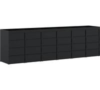 Rangement de poubelle à roulettes pour 6 poubelles Noir