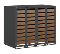 Rangement de poubelle à roulettes - vidaXL - Anthracite - Acier - 136x77,5x115,5 cm - Extensible - Ventilé
