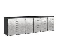 Conteneur de tri pour voiture vidaXL, pour 6 compartiments, en acier inoxydable, couleur anthracite