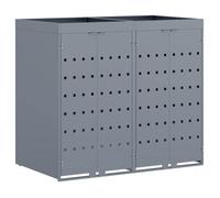 Rangement de poubelle à roulettes - vidaXL - Gris clair - 136x77,5x121,5 cm - Extensible - Design ventilé