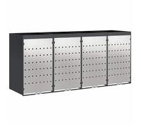 Conteneur de tri pour voiture, marque vidaXL, pour 4 compartiments, en acier inoxydable, couleur anthracite