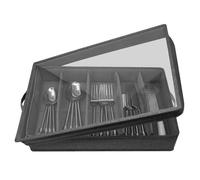 Rangement des Couverts et Ustensiles - BoîTe de Rangement pour Argenterie avec SéParateur RéGlable, éTui de Rangement pour