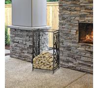 Rangement du bois de chauffage - Support pour bois de chauffage - Rangement pour bois de cheminée - Porte-bois de cheminée - Accessoire pour cheminée - Acier noir