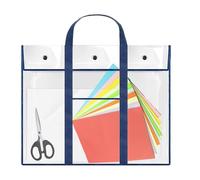 Rangement d'œuvres d'art, de rangement d'affiches - Grand format transparent imperméable, organiseur de rangement avec poignée et accessoires de poche, conteneur d'œuvres d'art, bleu, Voir la