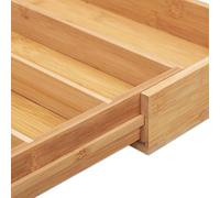Rangement en bambou avec 6 à 8 compartiments et 2 blocs à couteaux - 52 x 43 cm - Rangement en bois naturel