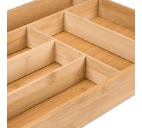 Rangement en bambou pour petits couverts - 6 compartiments - pour la cuisine - couleur naturelle - 5 x 445 x 30 cm - Boîte à couverts d'une profondeur de 47 cm