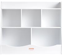 Rangement en bois pour enfants Cubby Rangement de jouets Organisateur avec bibliothèque 5-Cubby Blanc