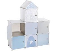 Atmosphera - Meuble de rangement Château - 7 cases, 96x109 cm - Bleu