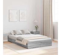 Rangement en pin Massif Moderne Minimaliste 120x200 cm Gris | Cadre de lit avec rangement Gris Sonoma 120x200 cm, plateforme avec 4 tiroirs en pin massif, Tete de lit integree, Structure