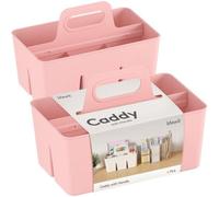 Rangement en plastique avec poignée, pochette de rangement pour articles pour enfants/articles de salle de bain/produits de beauté, rose, lot de 2