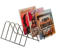 Rangement/ Étagère vinyle pour 75 vinyles | Métal noir mat | Accessoire vinyle | Porte-dépliants | Support à disques Magazines Livres | Déco