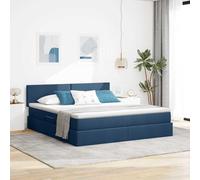 Rangement hydraulique Moderne Bleu 180x200 cm | Lit de Rangement Hydraulique avec Matelas Bleu 180x200, Cadre à Lattes Moderne avec Espace de Stockage pour Chambre